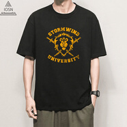 iosn純棉魔獸世界t恤游戲魔獸爭霸短袖為了部落周邊聯(lián)名衣服 【純棉】黑色 9366 魔獸世界 3XL碼  185-190cm/190-210斤