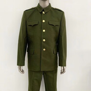 IMPRESSWIT尉干呢服男士冬季防寒羊毛呢子服中山裝收藏紀(jì)念綠 軍綠色 M
