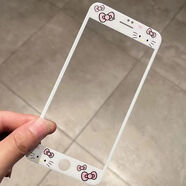 優(yōu)米帕蘋果5S屏幕保護膜適用iPhone6Plus防塵8可愛卡通7高清透明SE3鋼化 白色胡子貓【軟邊】 蘋果5S