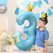 多美憶生日場景布置男孩數(shù)字生日氣球道具氛圍布置兒童派對裝飾藍(lán)色3
