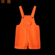 VALOR MAN兒童彩色背帶褲套裝舞蹈服童小學(xué)生合唱服啦啦隊(duì)跳跳糖演出服 桔紅色背帶褲單件 120cm