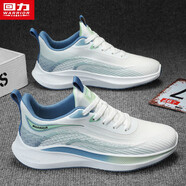 回力(Warrior)鞋子男士舒適輕便運動(dòng)跑步鞋休閑男鞋 G497C 白/綠 43