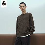 杰克·瓊斯（JACK&JONES）秋冬新款針織衫男士通勤上衣日常休閑圓領(lǐng)格紋織花毛衣男裝 E03深地衣綠 M 175
