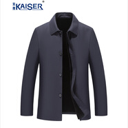 凱撒（KAISER）進(jìn)口貂絨尼克服男士派克服水貂皮草內(nèi)膽羊毛外套翻領(lǐng)夾克貂皮大衣 藏青色-進(jìn)口貂絨內(nèi)膽（貂絨袖） 54/3XL