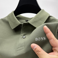 BOSST恤短袖男士德國BOSS舒適透氣純棉帥氣翻領(lǐng)polo夏季男裝 BOSS23800-淺綠色 M 建議100-120斤
