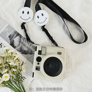 JUNESTAR適用于富士拍立得mini90相機包mini12硅膠保護套Instax Mini40EVO相機殼攝影防摔皮套 硅膠保護套-mini99-象牙白+笑臉黑邊肩帶