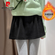 皮爾卡丹加絨加厚屁簾女開(kāi)叉假下擺內搭疊穿鯊魚(yú)褲衛·衣打底神器遮胯短裙 黑色(加絨加厚-嬰兒絨保暖內里) XL建議(121-140斤)