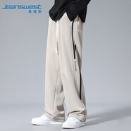 真維斯（JEANSWEST）休閑褲男2025秋季潮流百搭寬松闊腿褲休閑運動(dòng)褲卡其色3XL