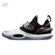 李寧（LI-NING）籃球鞋男全城10 V2 低幫實戰(zhàn)籃球鞋 白灰 紫色 ABAS059 白黑 ABAS059-1  42
