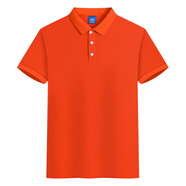 林中尋 polo文化衫定制工作服T恤定制工衣服裝企業(yè)工作服同學(xué)聚會(huì )班服 桔紅 2XL