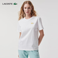 LACOSTE法國(guó)鱷魚女裝休閑時(shí)尚舒適通勤圓領(lǐng)寬松短袖T恤女|TF5768 70V/白色 M 38