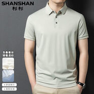 SHANSHAN杉杉高端桑蠶絲短袖T恤男夏季新款翻領(lǐng)體恤商務(wù)休閑半袖polo衫 青灰/涼感高彈蠶絲 4XL (195/108A)