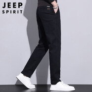 JEEP SPIRIT吉普休閑褲男春夏季商務褲子男士新復古回潮男褲 黑色 32