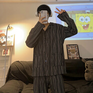 盛束蠟筆小新睡衣男士春秋棉質(zhì)卡通ins長(cháng)袖長(cháng)褲青少年大碼寬松家居服 斑馬紋【長(cháng)袖+長(cháng)褲】 2XL 男碼【140-160斤穿】