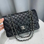 香奈兒（Chanel）【二手99新】香奈兒Chanel GST PST CF女包黑金黑銀 荔枝皮 手提 單肩女士手袋  cf荔枝皮黑銀98新