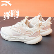 安踏（ANTA）女鞋子綿綿彈2|運動鞋休閑鞋2025年新款女士網(wǎng)面鞋透氣夏季跑步鞋 燕麥白【綿綿彈】 39