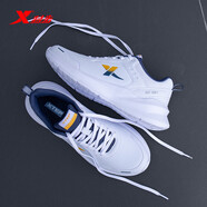 特步男鞋運動(dòng)鞋男2025秋季款保暖時(shí)尚舒適跑步鞋休閑透氣旅游鞋男 白蘭-5915(皮面) 45