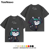 特登堡（TEDENGBAO）LOL英雄薇古絲熬夜波比愁云使者周邊聯(lián)盟短袖夏季男士純棉T恤休閑 深灰色4 S