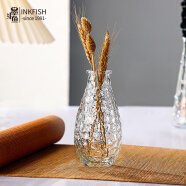 墨斗鱼透明玻璃花瓶摆件创意简约客厅插花茶几家居餐厅装饰花器水纹款