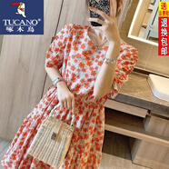 啄木鳥(niǎo)輕奢高端女裝歐洲站23女新款法式桔梗裙復古收腰顯瘦氣質(zhì)碎花裙夏 圖片色 S 【100斤以?xún)取?
                                         title=