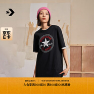 匡威（Converse）官方 經(jīng)典星星貼片全棉短袖圓領(lǐng)男女T恤10025459 黑色/10025459-A01 XL