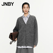 江南布衣（JNBY）【商場同款】24秋新品針織開衫拼色毛衣女5O8311580 067/灰色系花型 S