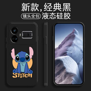 品陌 真我GT5Pro手機殼手機套 真我GT5鏡頭全包防摔軟殼史迪仔潮殼 真我GT5 經(jīng)典黑-豎耳史迪仔