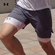 安德瑪（UNDERARMOUR）HeatGear男子強(qiáng)力伸縮型透氣訓(xùn)練運(yùn)動(dòng)緊身短褲1361596 白色100 L
