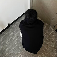 益帛重磅毛衣男秋冬新款韓版潮流寬松慵懶純色蝙蝠袖針織衫線(xiàn)衣外套男 黑色 L 【建議105-120斤】