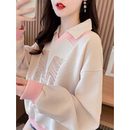皮爾卡丹（pierre cardin）輕奢衛(wèi)衣女春秋款2023新款新款春秋季小個子寬松薄款上衣外套 杏色二代 L 適合116-135斤