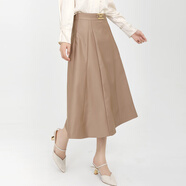 金苑通勤中長(cháng)款黑色a字傘裙氣質(zhì)半身裙女秋季新款職業(yè)B243106 卡其 L