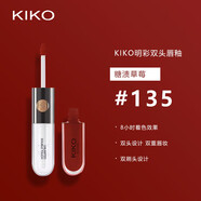 KIKO 唇蜜雙頭唇釉唇蜜103口紅鏡面水光奶茶豆沙色透明玻璃唇彩送女友 135 糖漬草莓