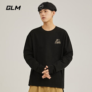 GLM純棉長袖t恤男春秋款純色體恤內(nèi)搭寬松大碼男士打底衫上衣