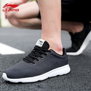李寧（LI-NING）男鞋跑步鞋夏季新款網(wǎng)面透氣防滑耐磨減震休閑慢跑鞋男士運(yùn)動(dòng)鞋 黑色(薄網(wǎng)) 40