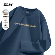 GLM長(zhǎng)袖t恤男秋季寬松純棉男士圓領(lǐng)打底衫潮流街頭衣服男裝