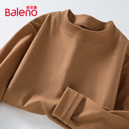 班尼路（Baleno）長(cháng)袖圓領(lǐng)t恤男加絨保暖冬季純色內搭上衣設計感簡(jiǎn)約男士打底衫