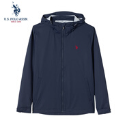 U.S. POLO ASSN.外套男秋季連帽戶外運(yùn)動(dòng)夾克男防風(fēng)薄款休閑上衣 藏藍(lán)色 2XL