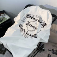 7家優(yōu)品短袖t恤男夏季新款美式印花歐美潮流街頭字母潮牌高街五分半袖 YSXS-CM663白色（建議大一碼） XL
