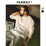 PANMAX大碼潮牌男裝百搭純色棉感防曬冰感T恤衫休閑寬松打底衫加大短袖 白色長(zhǎng)袖款 4XL