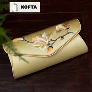 KOFTA蠶絲刺繡旗袍包包女手工繡花手包錢包送禮婚禮媽媽手拿包生日禮物 土豪金
