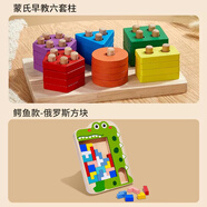 樂(lè )樂(lè )魚(yú)（leleyu）兒童泡泡機加特林男孩女孩玩具吹泡泡機泡泡液生日禮物 炫彩六套柱+俄羅斯方塊(鱷魚(yú)款)