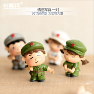 微景觀擺件 園藝多肉植物花盆迷你DIY裝飾生日蛋糕仿真動物人物卡通創(chuàng)意花園花盆迷你工 情侶軍 一對