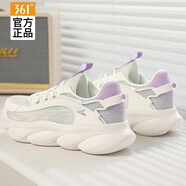 361°運(yùn)動鞋2023年夏季新款靈狐SE透氣休閑鞋回彈女跑鞋貓貓鞋 羽毛白/數(shù)碼薰衣草 35