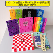數(shù)字積木numberblocks數(shù)字方塊1-100兒童拼搭玩具 30-100整數(shù)(520粒普通方塊+貼紙
