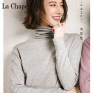 拉夏貝爾（La Chapelle）【斷碼毛衫】秋冬羊 絨衫女高領(lǐng)套頭大碼加厚打底毛衣羊 毛短款針 純100自動(dòng)發(fā)熱灰色 純100自動(dòng)發(fā)熱L號 不起球 不掉毛