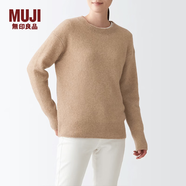 無印良品 MUJI 女式 含牦牛絨駱駝絨圓領(lǐng)毛衣 長袖針織衫秋 冬季 米色 M -L(165/88A)