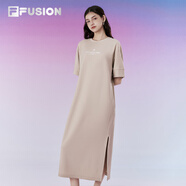 FILA FUSION斐樂(lè )潮牌女子針織連衣裙夏新款時(shí)尚休閑寬松裙子 羽毛灰-GY S