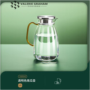 VALERIE GRAHAM德國進(jìn)口品質(zhì)高顏值冷水壺玻璃耐高溫大容量涼白開(kāi)水壺透明冷泡涼 透明色南瓜壺1600ML【120℃不會(huì )I