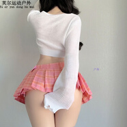 阿尤布學(xué)生超短裙露臀無打底無內(nèi)襯jk百褶裙無內(nèi)襯少女學(xué)院風(fēng)短裙20cm長(zhǎng) 粉色單裙子