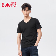 班尼路（Baleno）國潮t恤男秋季新款重磅純棉長袖上衣打底衫休閑寬松情侶百搭秋裝